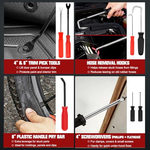 38-Piece Automotive Hose Clamp Pliers Set & Fuel Line Disconnect Tool Kit with Electrical Connector Disconnect Pliers, Terminal Pin Removal Tools, Hose Removal Pliers, Pinch-Off Clamps & Toolbox - color: 39 Pcs Hose Clamp Pliers Set