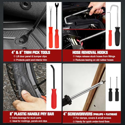 38-Piece Automotive Hose Clamp Pliers Set & Fuel Line Disconnect Tool Kit with Electrical Connector Disconnect Pliers, Terminal Pin Removal Tools, Hose Removal Pliers, Pinch-Off Clamps & Toolbox - color: 39 Pcs Hose Clamp Pliers Set
