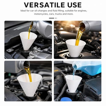 25 PCS Disposable Paper Funnels, Universal Oil Fuel Fluid Funnel for Car SUV Sedan Truck, No Spill Cone Funnel for Automotive Oil & Gas Changing