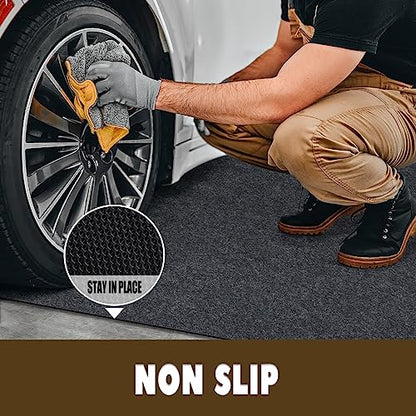 Oil Spill Mat, 60" x 72", Garage Floor Mat Under ATV, Waterproof/Durable/Non-Slip TPR Backing, Reusable Absorbent Pad, Charcoal - size: 60" x 72"