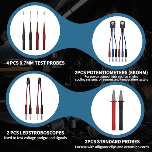 76 Pcs Automotive Circuit Test Lead Kit, Multimeter Test Leads Kit, Electrical Back Probe Kit, Alligator Clip, Acicular Probe, Banana Plug Adapters, Volt Meter Lead (with Carrying Case) - size: 76 PCS