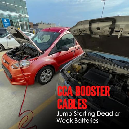 K KRIËGER Jumper Cables for Car Battery, Heavy Duty Automotive Booster Cables for Jump Starting Dead or Weak Batteries with Carrying Bag Included (16-Feet (6-Gauge) - size: 16-Feet (6-Gauge)
