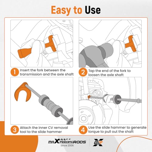 maXpeedingrods Inner CV Axle Removal Tool Set & Front Wheel Drive CV Axle Puller for Use on Front Wheel Drive Vehicles-Remove Most Vehicles Half-Shaft Drive Axles, CV Joint Fork Removing Adapter - style: 4 Pcs
