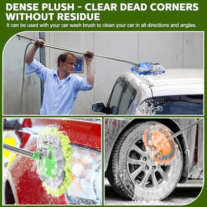Layhit 10 Pcs Car Wash Mitt Set, Brush Not Included, Microfiber Mitt Cleaning Car Truck Washing Tools Kit RV Pickup Chenille Scratch Replacement (Multicolor) - color: Multicolor