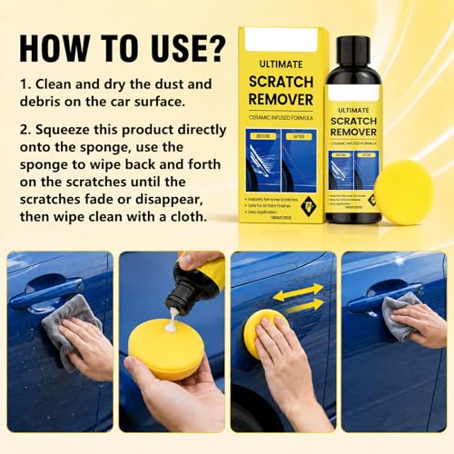 2Set Nanopolix Car Scratch Remover,Nanopolix Scratch Remover,Quick Fix Removal Paste for Deep Scratches,Car Scratchs Repair Paste Deep Scratch,All Paint Colors Polishing Kit (6*Nano-Cloth+2*Sponge)
