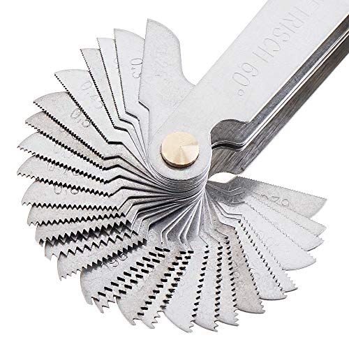 ChgImposs Metric & Imperial & US Screw Gauge SAE Whitworth 55 Degree & Metric 60 Degree & & US 60 Degree Thread Pitch Gauge for Industrial Measurement
