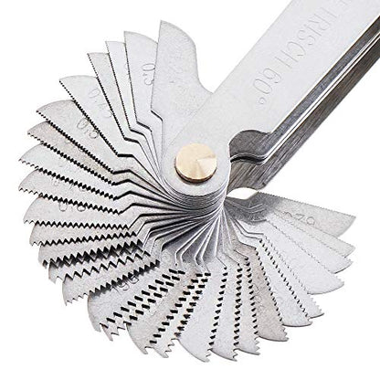 ChgImposs Metric & Imperial & US Screw Gauge SAE Whitworth 55 Degree & Metric 60 Degree & & US 60 Degree Thread Pitch Gauge for Industrial Measurement