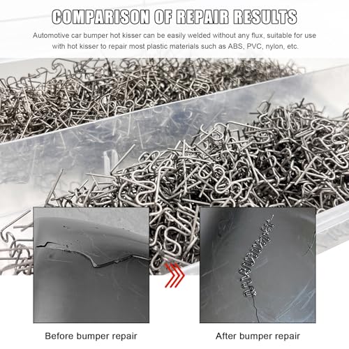 1000 PCS Hot Staples Welding Rods, 0.6mm & 0.8mm Hot Staple Welding Wire with Storage Box, Wave Shape Plastic Welder Staple Replacements for Repair Dashboards Lamp Holders - color: 1000pcs