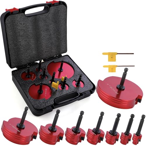 PVC Pipe Reamer Kit, 8-Piece Double-Blade PVC Fitting Saver Socket Saver Tool, 1/2" to 4" Reamer for U.S. Schedule 40 PVC, Tungsten Carbide Alloy Blades, Fits Standard 1/2" Drills