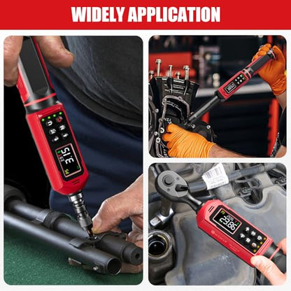 SUERCUP 1/4"&3/8"&1/2" Digital Torque Wrench Set, ±1% accuracy | 0.15-10Nm&0.66-44.29Ft.Lb/0.9-60N.m&3.8-250.8Ft.Lb/5.1-340Nm, 9 presets, 5 units, for Truck, Auto, Moto, Bike, Electronics - size: 1/4"&3/8"&1/2" 0.15-10N.m&0.9-60N.m&5.1-340N.m