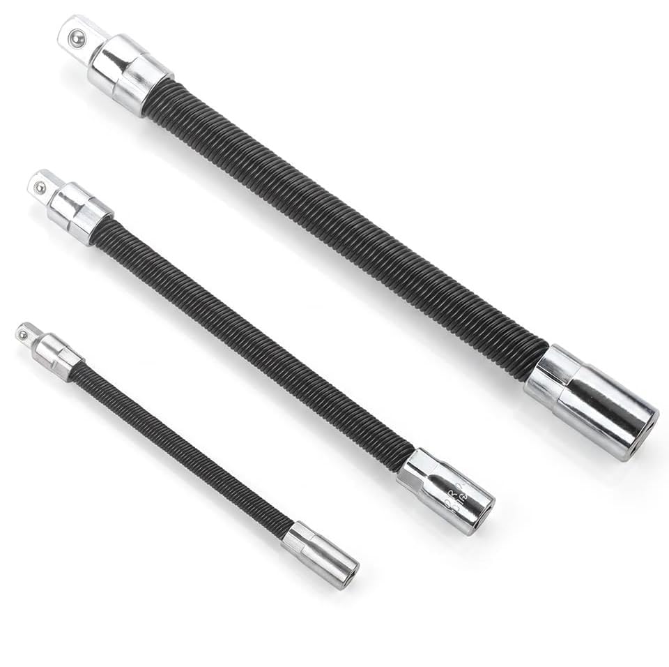 360° Electric Wrench Sleeve Universal Extension Rod, 2026 New Flexible Shaft Extension High Torque Spring Steel Extension, Flex Reach Extensions Bar for Tight Spaces, Automotive, DIY Projects