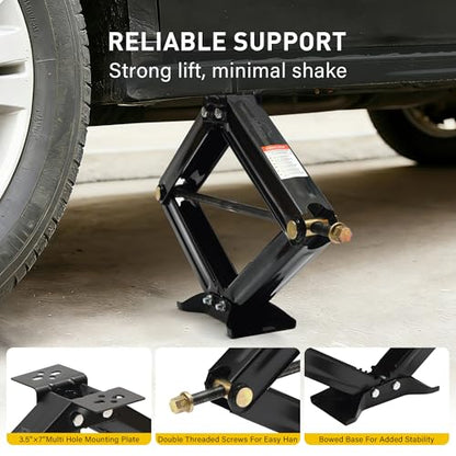RV Scissor Jack Stabilizer 7500lbs Heavy Duty 24" RV Trailer Stabilizer Leveling Scissor Jack for RV Camper with Crank Handle (New 24’‘ 2pc) - size: New 24’‘ 2pc