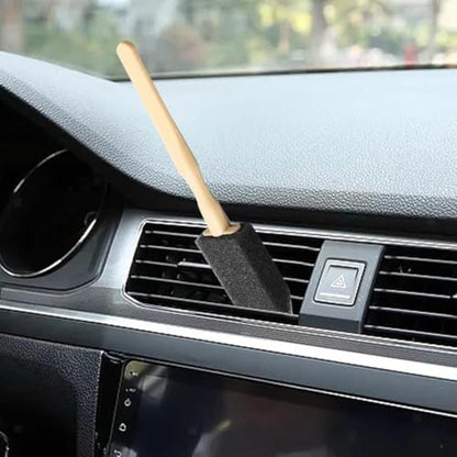 Auto Detailing Brush Kit Soft Bristles Air Conditioner Vent Cleaner For Car Interior Dusting Dashboard Cleaning Tool Black 14cm(10Pcs) - size: 10Pcs