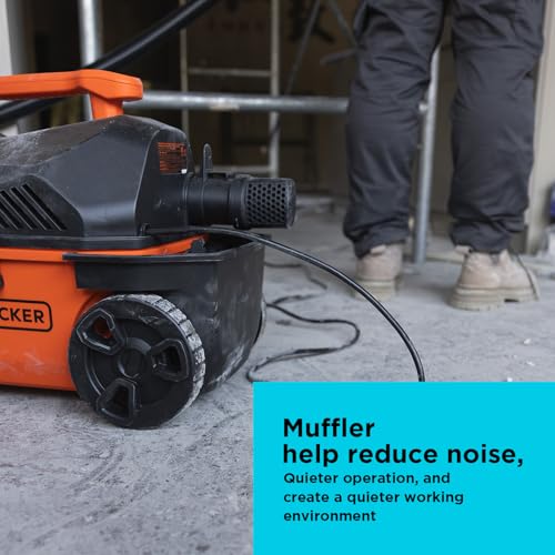 BLACK+DECKER Shop Vacuum Wet and Dry, 4 Gallon 5.0 Peak HP Wet/Dry Vacuum, Quiet Operation with Muffler, Long Reach Cleaning Range & On-Board Storage, Complete Accessory Set, BDXV18905P-4 - size: 4 Gallon 5 HP
