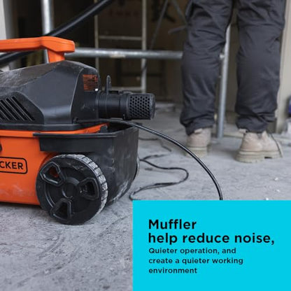 BLACK+DECKER Shop Vacuum Wet and Dry, 4 Gallon 5.0 Peak HP Wet/Dry Vacuum, Quiet Operation with Muffler, Long Reach Cleaning Range & On-Board Storage, Complete Accessory Set, BDXV18905P-4 - size: 4 Gallon 5 HP