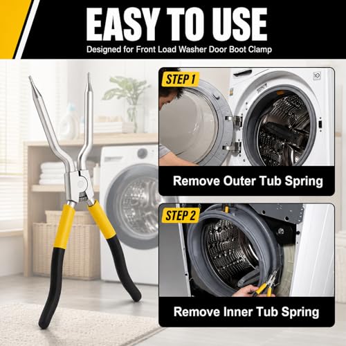 Upgrade 383EER4001A Spring Expansion Tool Compatible with LG Washing Machin | Washer Inner/Outer Tub Spring Removal Tool Replacement, Spreads to 5.83" - color: Black and Yellow(1.97"-5.83")