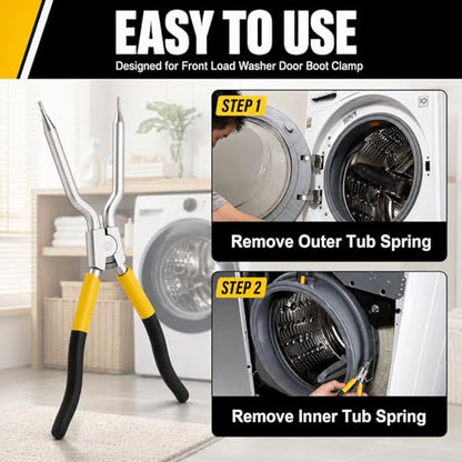 Upgrade 383EER4001A Spring Expansion Tool Compatible with LG Washing Machin | Washer Inner/Outer Tub Spring Removal Tool Replacement, Spreads to 5.83" - color: Black and Yellow(1.97"-5.83")