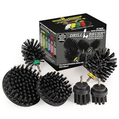 The Ultimate No-Wire Grill Brush Kit - BBQ Accessories - Drill Brush - Rust Remover - Cast Iron Skillet - Grill Cleaner - BBQ Brush - Grill Accessories - Grill Scraper - Electric Smoker - Gas Grill - color: Black