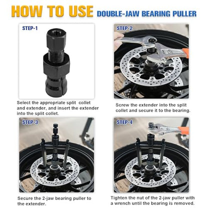 YATOINTO 12Pcs Blind Hole Bearing Puller Kit, Pilot Internal Bearing Removal Tool,Slide Hammer Puller Set with 8-32mm Collets