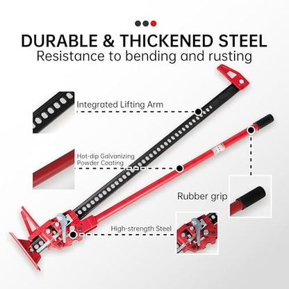 Maxority 3-Ton (6000 lbs) Capacity 60 in. Cast Iron Ratcheting Off-Road Utility Farm Jack Ideal for Car/Truck/ATV/SUV/Tractor