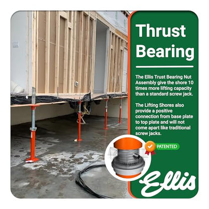 ELLIS Heavy-Duty Adjustable Steel Shore - Basement House Jack for Floor Leveling, Foundation, Beams & Concrete Bracing - 34,000 lb Capacity, 55"-80" Adjustable Support - size: 55" - 80" Adj. Safe Load Capacity (34,000 lb)