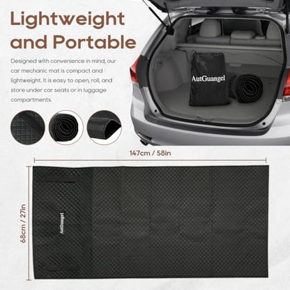 60''x28'' Portable Rolling Creeper Mat, All Terrain Zero Ground Clearance Under Car Repair Mat for Working on Uneven Surfaces (1)