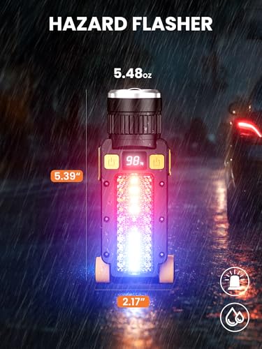 Rechargeable LED Magnetic Work Light, Portable Work Lights, 7 Flashlight Modes with 360° Rotating Hook and Carabiner, USB Charging for Camping, Hunting, and Car Repairs,Gifts for Family - size: 1 Pack Yellow