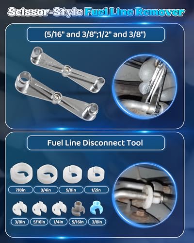45PCS Fuel Line Disconnect Tool Set Compatible with Ford GM Chrysler Fuel Line Removal Tool Transmission Line Disconnect Tool for Automotive A/C Fuel Systems with A/C Spring Lock Coupling Tool
