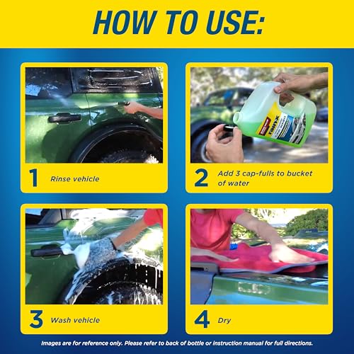 Rain-X 620191 Car Wash - 100 fl oz. High-Foaming, Concentrated Formula for Greater Cleaning Action, Safely Lifting Dirt, Grime and Residues for an Exceptional Clean - size: 100 Fl Oz (Pack of 1), style: New Packaging