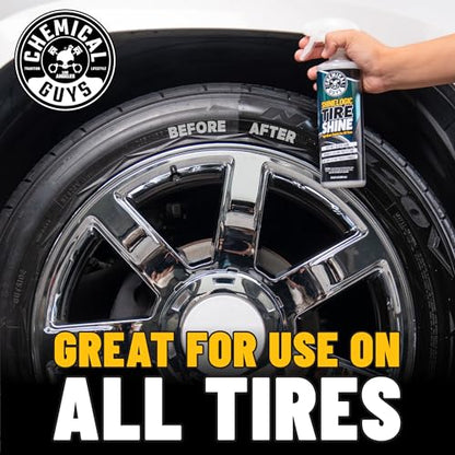Chemical Guys, ShineLogic Tire Shine & WonderWave Applicator Kit, 20 oz | High-gloss tire dressing with a WonderWave foam applicator for even, deep black shine, two bottles - style: 20 oz KIT (Pack of 2)