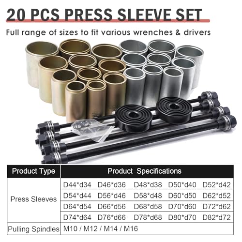 26pc Universal Press and Pull Sleeve Kit Bushing Bearings and Seals Removal Installation Kit