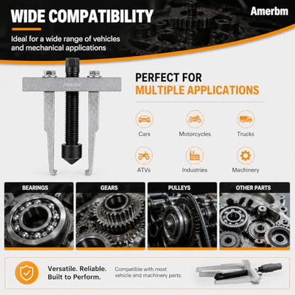 2 Jaw Bearing Puller 30mm-90mm Adjustable Gear Puller Tool - Heavy Duty Slim Leg Remover for Timing Chain, LS Crankshaft & Narrow Spaces - Compatible with 2000 GMC & Small Automotive Gears