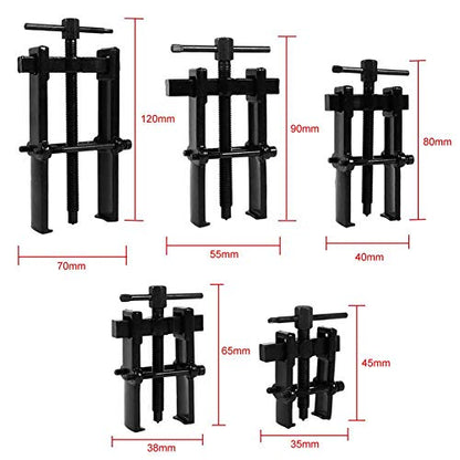 Two Jaw Bearing Puller, Adjustable Two Jaw Puller Remover for Removal Bearing or Gears, Pulley, and Flywheel, Motorcycle Car Auto Removing Kit 2.5"