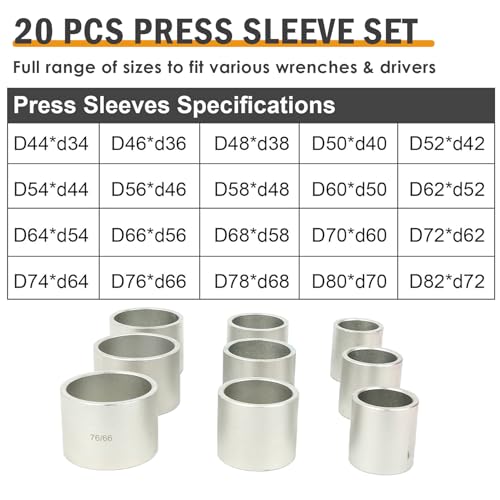 28PCS ProfessionalPress & Pull Sleeve Kit for Removing Bearings Bushes Seals
