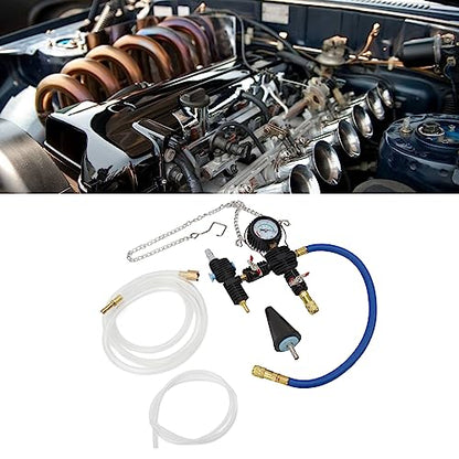 Coolant Refill Tool Kit with 90 PSI Gauge, Vacuum Pressure Tester, Flexible Hose & Tapered Adapter, Universal Fit for Cars Trucks SUVs