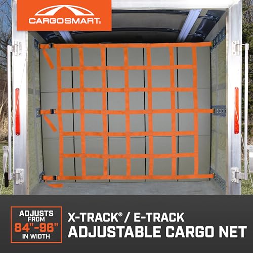 CargoSmart Adjustable Cargo Net — Connects to X-Track and E-Track Systems — 3,600lb Break Strength, 1,200lb Safe Work Load - style: Adjustable Cargo Net