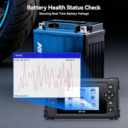 iCarsoft MT V6 for Triumph Motorcycle Full System Diagnostic Scan Tool Motorbike, Car 2-in-1 OBD2 Scanner Code Reader Up to 53 Services and 55 Bidirectional Tests Battery Test Lifetime Free Update