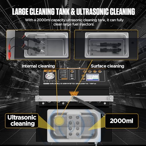 GDI Fuel Injector Cleaner& Tester FEI FSI 6 Cylinders Upgraded Ultrasonic Fuel Injector Cleaning Machine CT500 Car Fuel Injectors Cleaner Kit Tool 12V/70V/120V