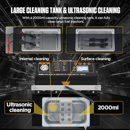 GDI Fuel Injector Cleaner& Tester FEI FSI 6 Cylinders Upgraded Ultrasonic Fuel Injector Cleaning Machine CT500 Car Fuel Injectors Cleaner Kit Tool 12V/70V/120V