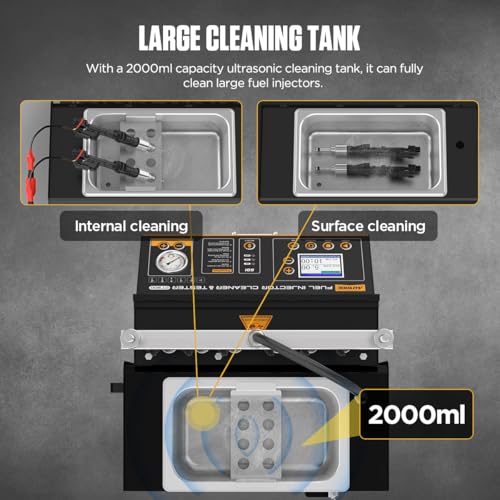 AUTOOL Automotive 6-Cylinder 110V GDI Fuel Injector Cleaning Machine,EFI Fuel Injector Cleaner Kit Tool,FSI Fuel Injector Tester Cleaner for All Petrol and Car Motorcycle
