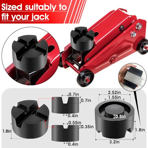 DEDC Floor Jack Pad,Universal Thickened Rubber Pinch Weld Jack Adapter Pad/Puck, Car Lift Frame Rail Protection Accessories -1 Pc
