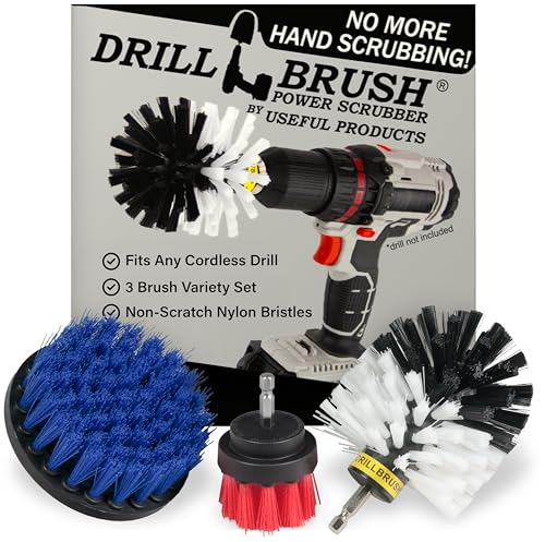 Drill Brush Attachments for Cleaning Carpet, Chairs, Seats, Wheels, Vinyl, Bathroom, Bathtubs, Shower, Tile, Grout, Trucks, Boats - Drill Brush for Car Detailing - Car Detailing Kit Interior Cleaner - color: White, Blue, Red, size: 2in, 4in, 3.5in corner