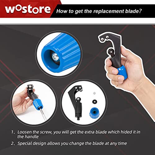 Wostore Eccentric Flaring Tools Set and Tube Cutter Kit for 7 Dies Sizes 3/16-3/4inch Refrigeration HVAC 45 Degree Heavy Duty - size: 7 Sizes Tool with Tube Cutter