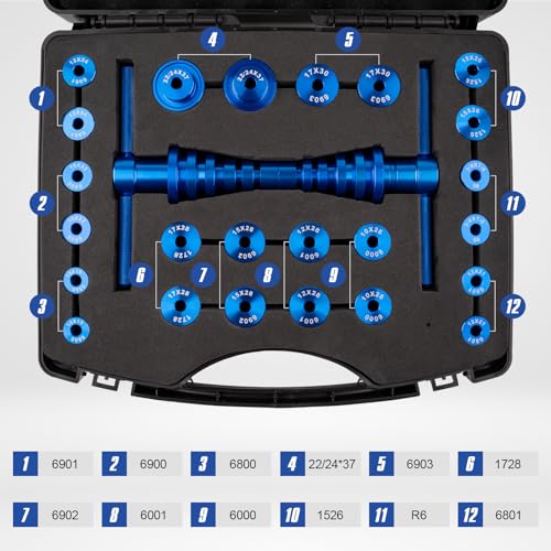 Bearing Press Kit for Bicycle Hub & Pivot, 25PCS Universal Tool | Soft-Tail Frame Pivot Installation, Bushing Tool Included, Durable Steel Build, Fits Most MTB/Road Bike Hubs