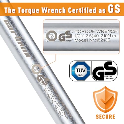 CARTMAN 1/2-Inch Drive Click Torque Wrench, Dual Range Moto Repair Tool Set | Dual range click torque wrench with quick release, reversible ratchet, calibrated accuracy for MTB, e-bike, and moto fix use. - style: 1/2 Inch Drive