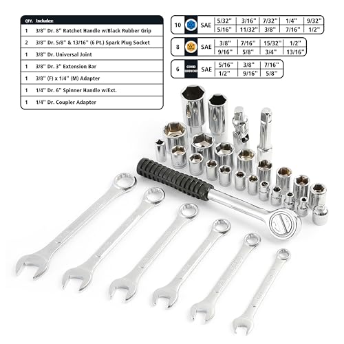 Great Neck 125-Pc Marine Tool Set with Water-Resistant Boat Tool Box | Chrome Plated Rust Resistant, Drop Forged Steel, Socket Set, Combo Wrenches, Screwdrivers, Pliers, 3/8 Drive Ratchet - style: 125 Piece