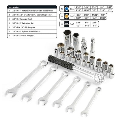 Great Neck 125-Pc Marine Tool Set with Water-Resistant Boat Tool Box | Chrome Plated Rust Resistant, Drop Forged Steel, Socket Set, Combo Wrenches, Screwdrivers, Pliers, 3/8 Drive Ratchet - style: 125 Piece