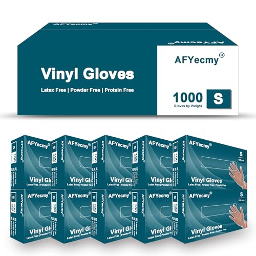 Clear Vinyl Gloves, Powder-Free & Latex-Free, Disposable Cleaning Gloves, 5 Mil, 1000 Count, Small - size: Small, style: 5mil Box of 1000