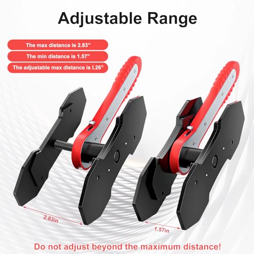Brake Caliper Compression Tool Kit, Caliper Piston Compressor Tool, 360° Ratchet Piston Press with 4 Hooks & 2 pcs Large Steel Plate for Single Twin Quad Sextuplet Piston Disc Brake Caliper (Red)