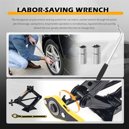 Heavy Duty Scissor Jacks for Car Set,Car Jack Kit Lifts 3.93-15.35 Inch,2 Ton 4409 lbs Tire Jack Kit for Cars with Tire Wrench & Ratchet Wrench for Emergency Flat Tires Change